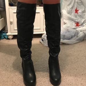 Knee high heel boots